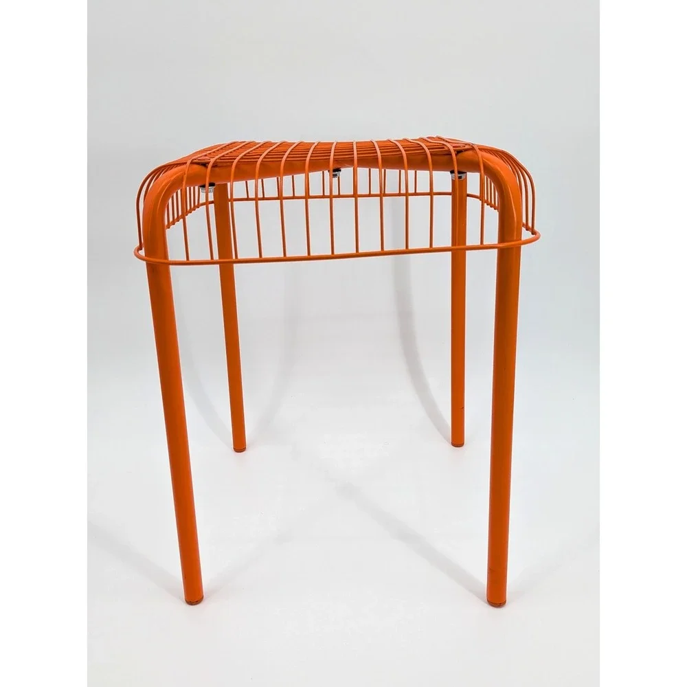 IKEA VÄSTERÖN Orange Metal Wire Stool Vintage Discontinued Modern Design
